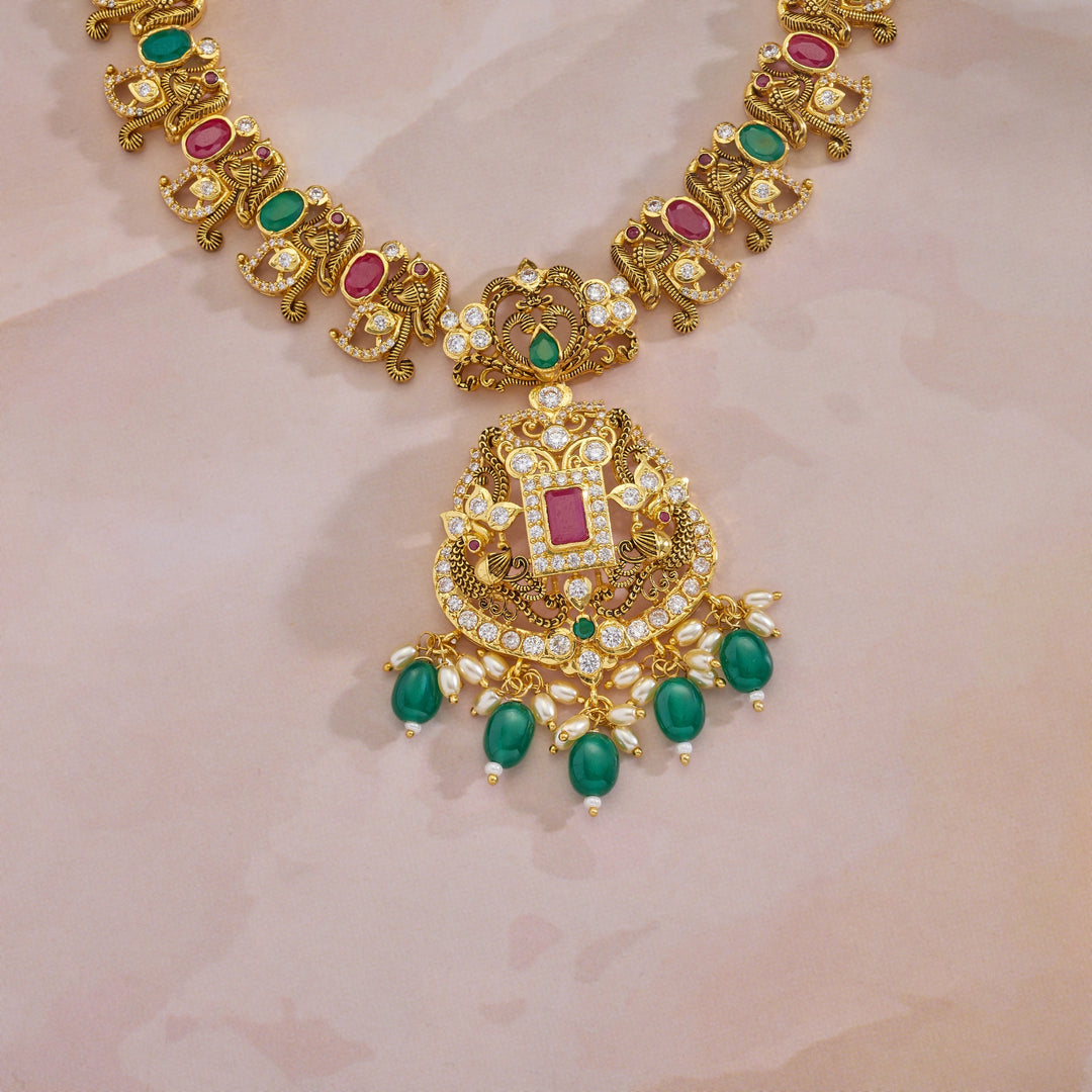 Mayil Ratna Nakshi Necklace Set