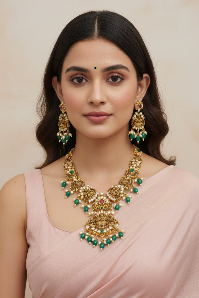 Lakshmi Kirana Temple Necklace Set