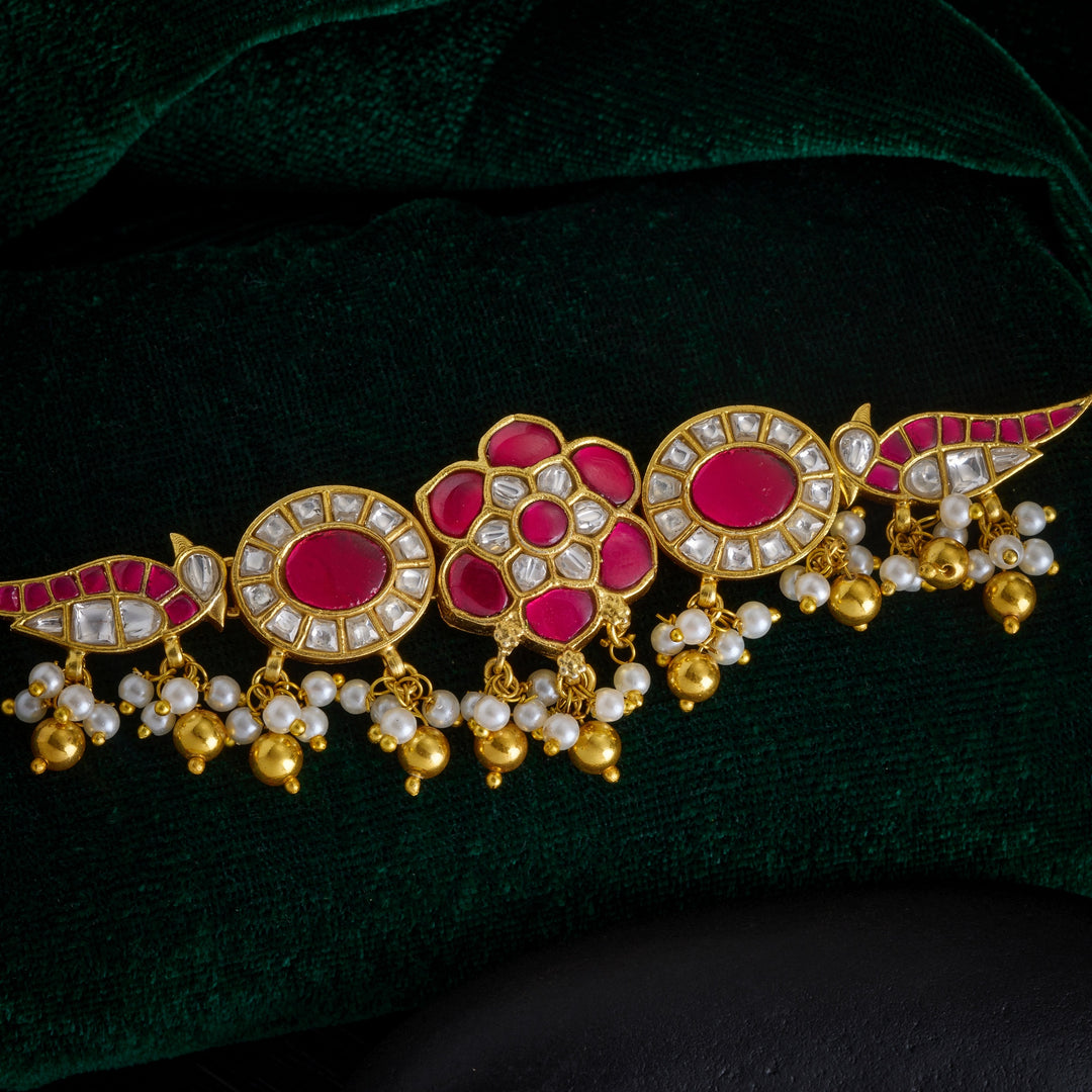 Parrot-Phool Kundan Choker Set