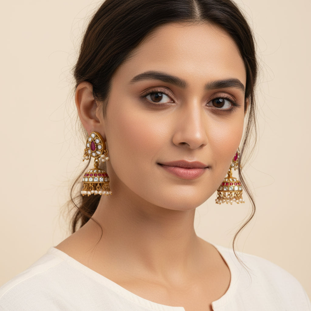 Amara Bloom Kundan Jhumki