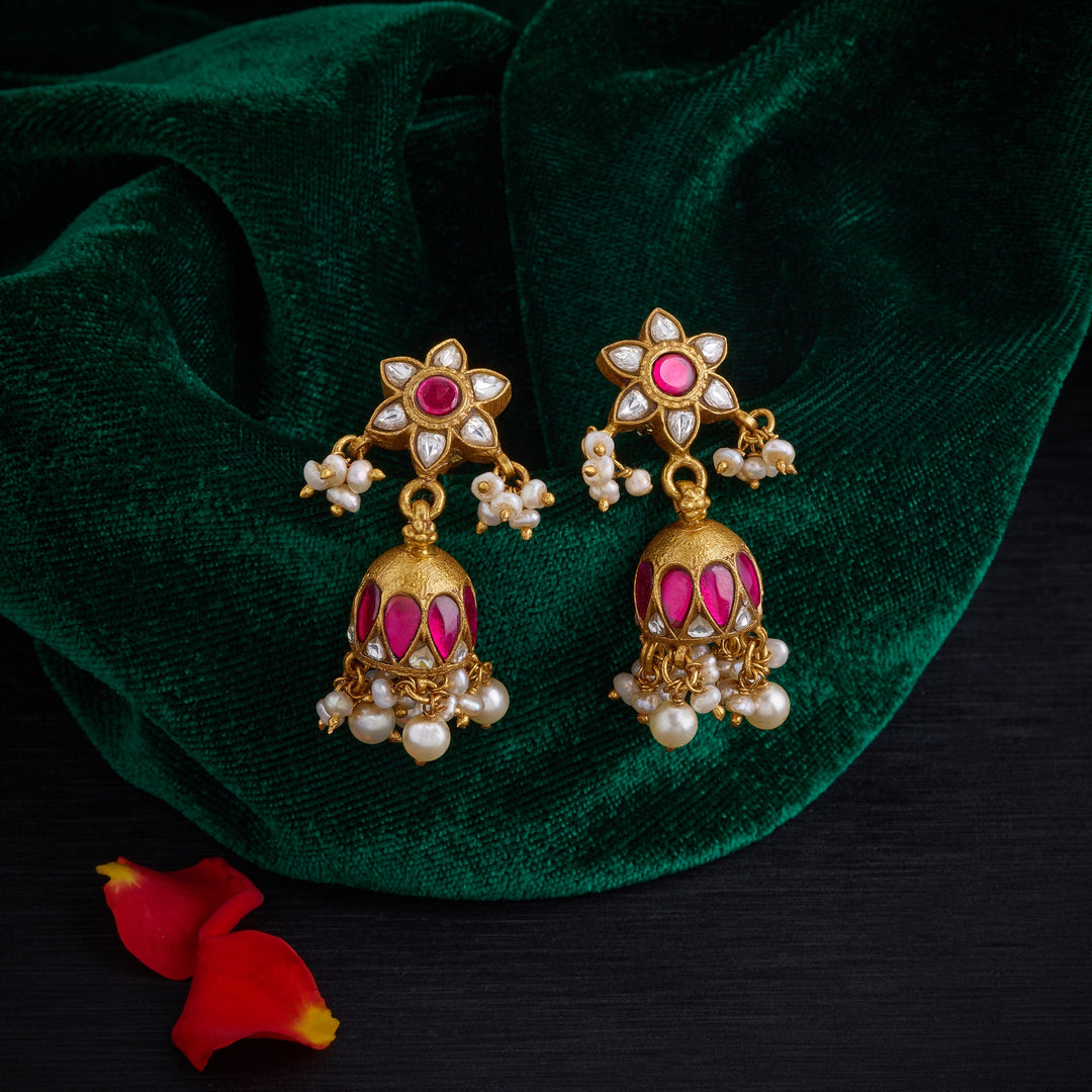 Shobha Blossom Kundan Jhumki