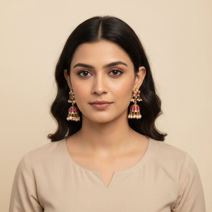 Shobha Blossom Kundan Jhumki