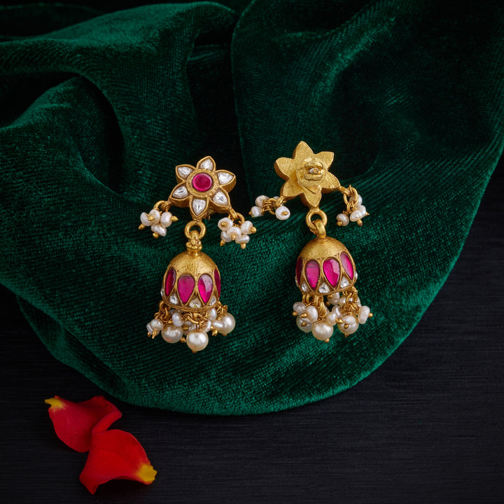 Shobha Blossom Kundan Jhumki