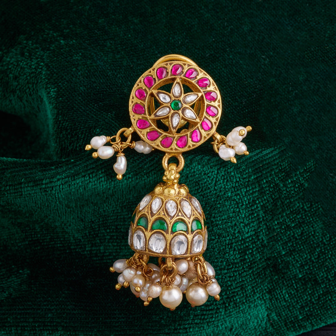 Pushpa-Pearl Kundan Jhumki
