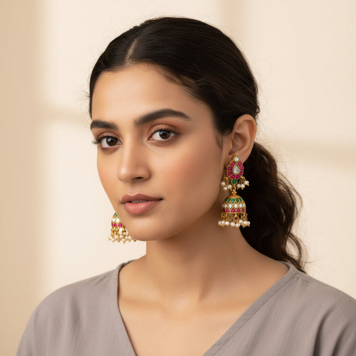 Vasantha Glow Kundan Jhumki