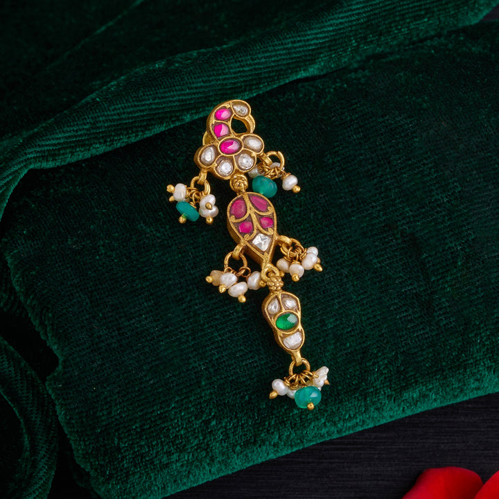 Peacock Drops Kundan Danglers