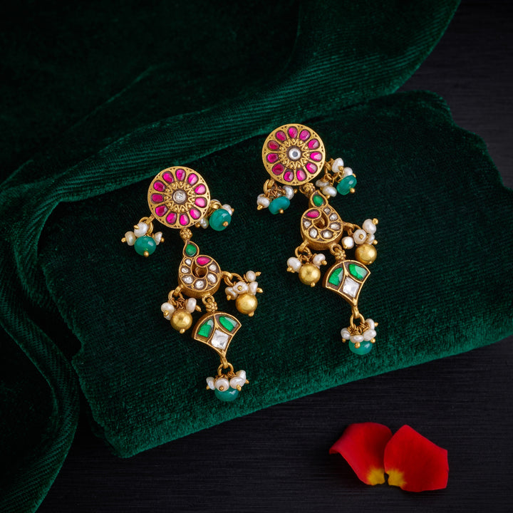 Rose Imperial Kundan Danglers