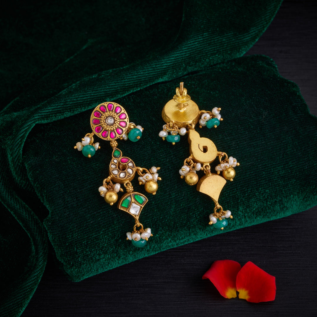 Rose Imperial Kundan Danglers
