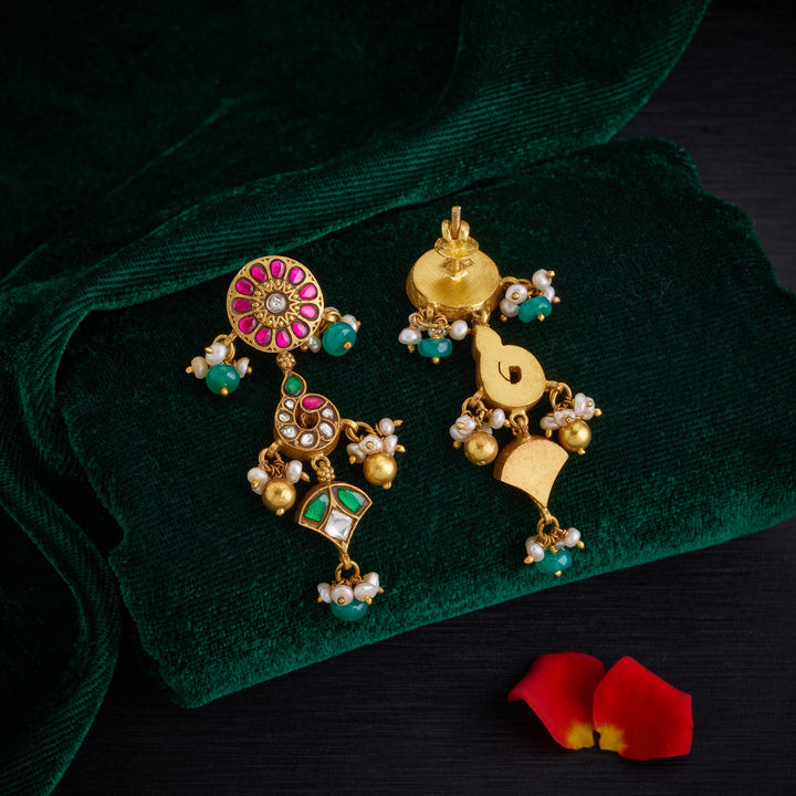 Rose Imperial Kundan Danglers