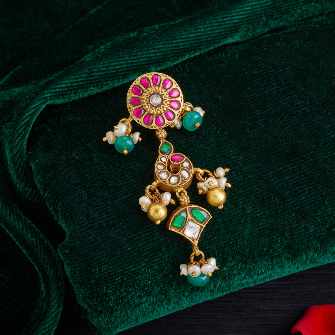 Rose Imperial Kundan Danglers