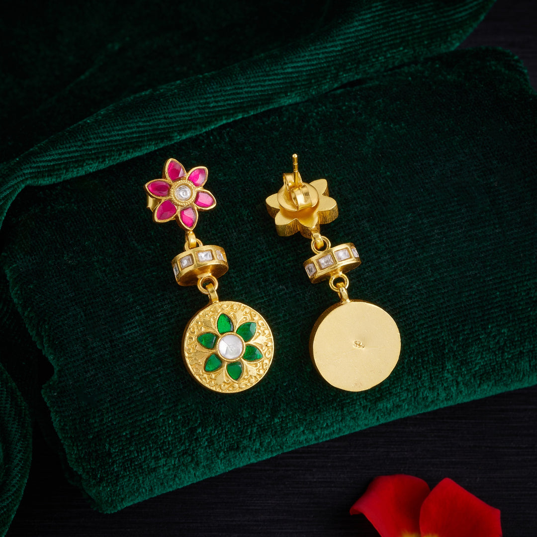 Aruna Bloom Kundan Danglers
