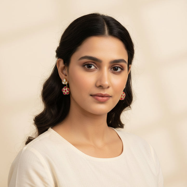 Rosé Spark Kundan Danglers