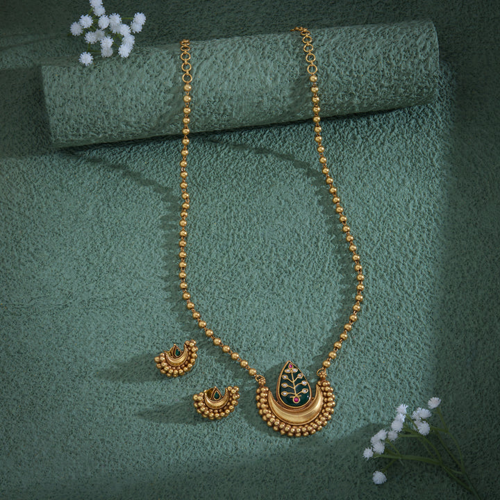 Golden Fern Antique Necklace Set