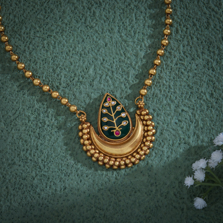 Golden Fern Antique Necklace Set