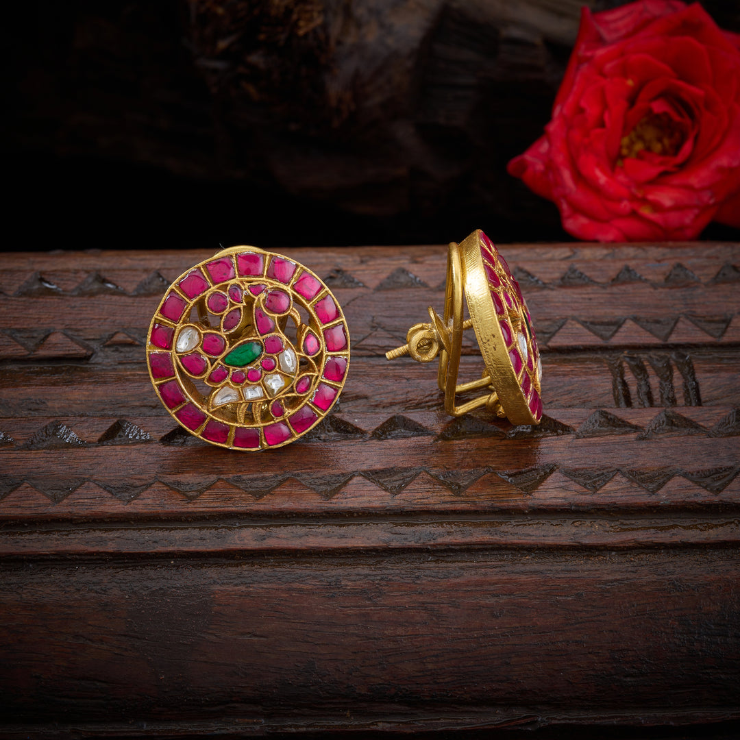 Raj-Manikya Mayuri Studs