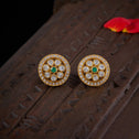 Emerael Halo Stud Earrings