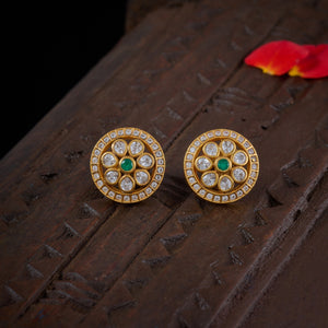 Emerael Halo Stud Earrings
