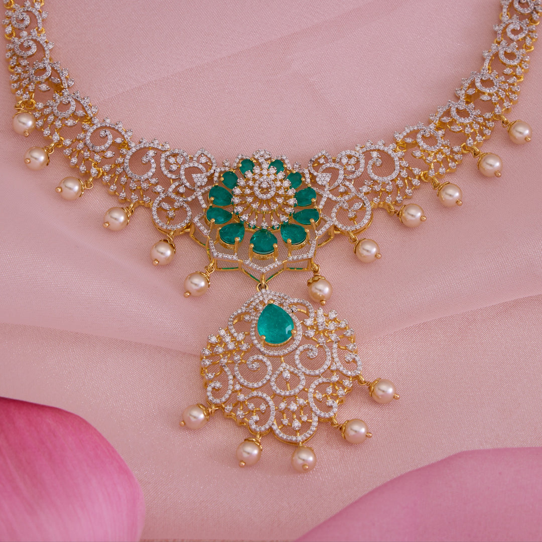 Emerald Bloomora Necklace Set