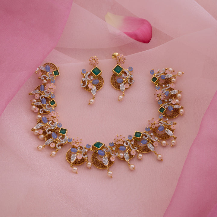 Blushette CZ Necklace Set