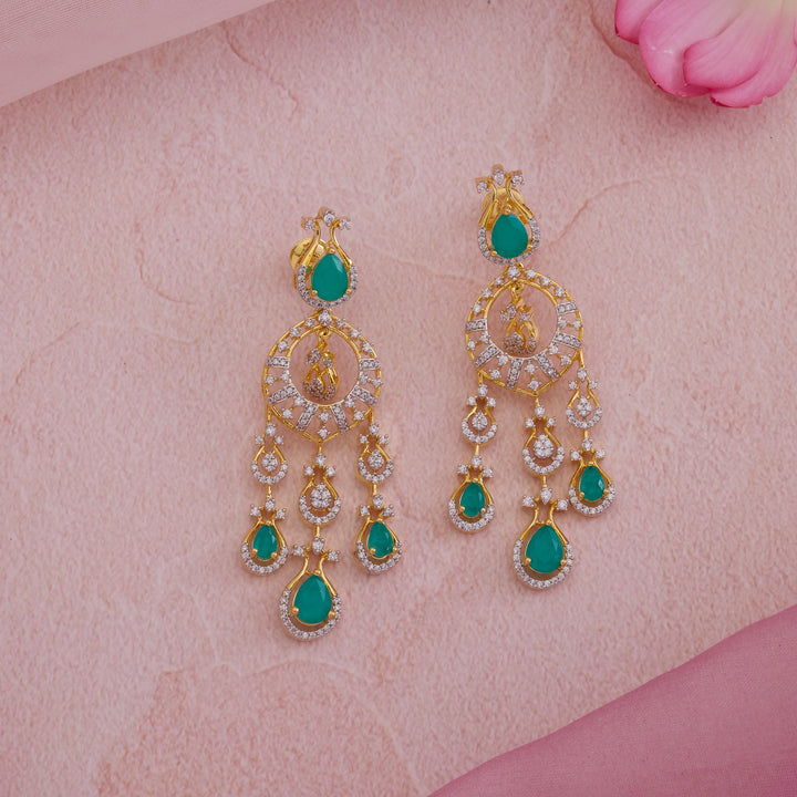 Emerald Waterfall Necklace Set