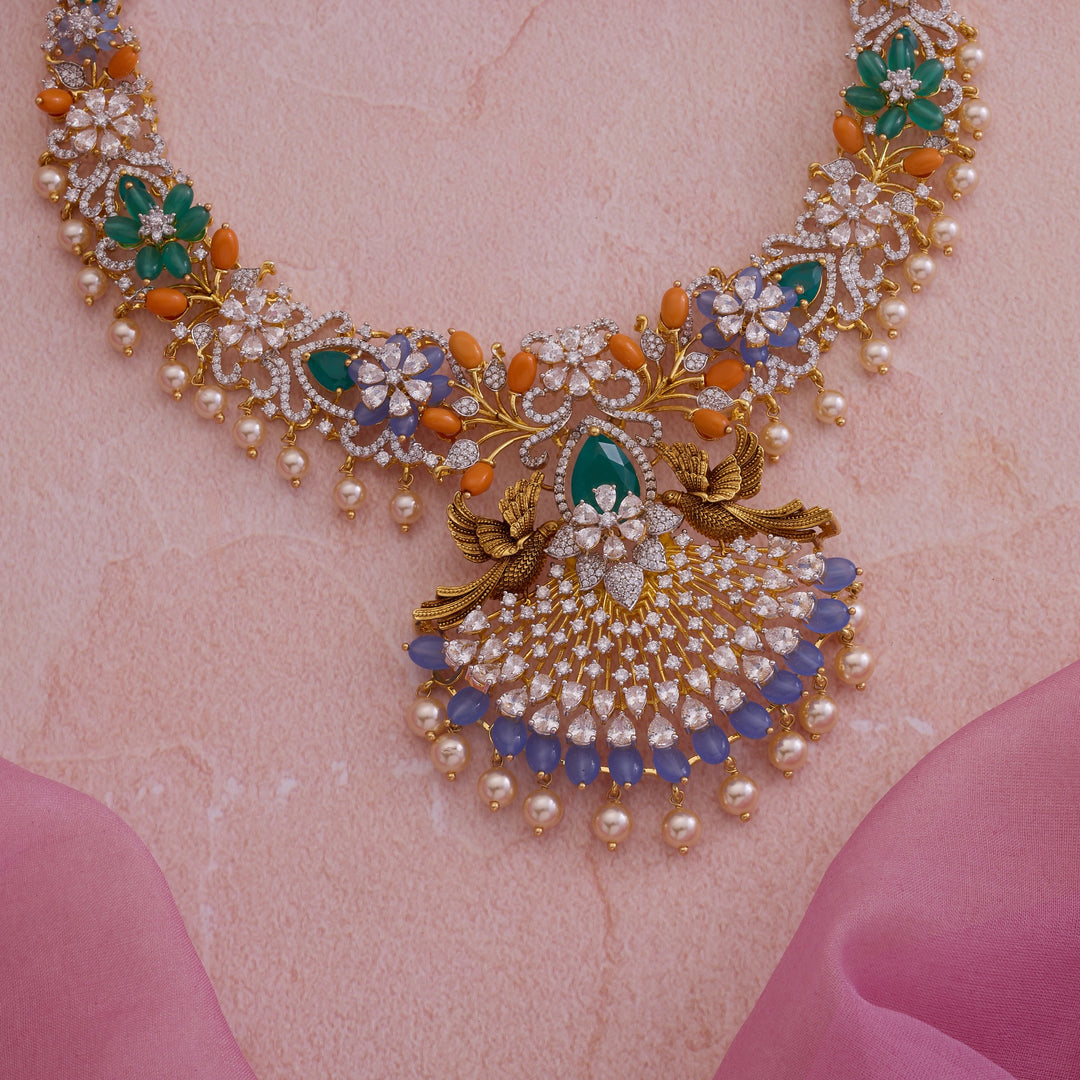 Parrot Gardenia Necklace Set