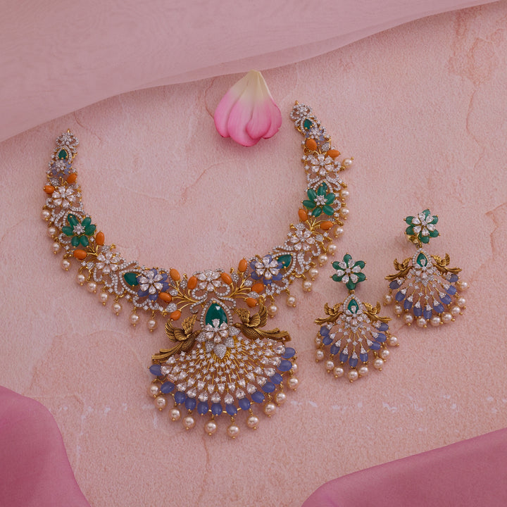 Parrot Gardenia Necklace Set