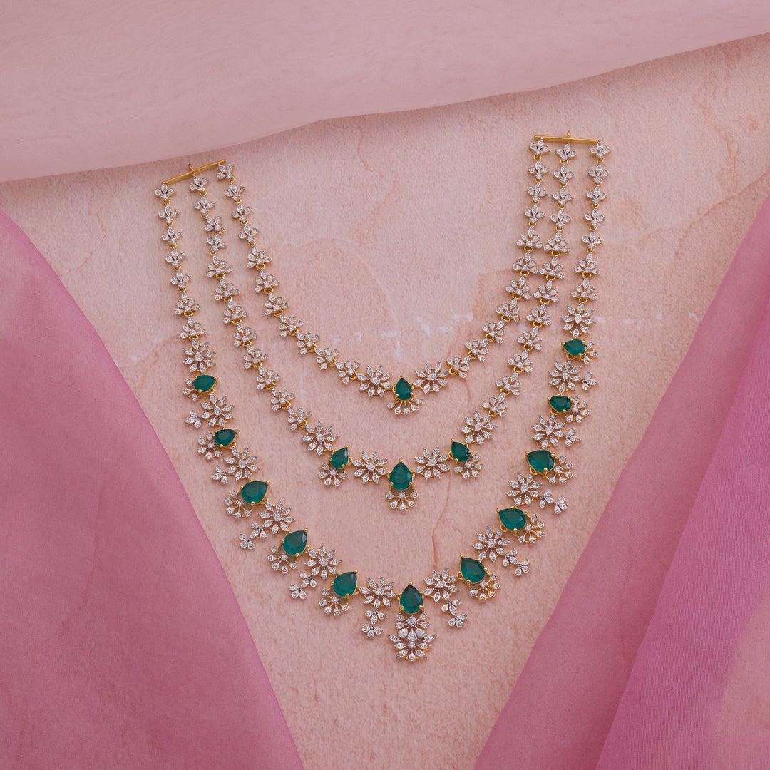 Emerald Trilinea Necklace