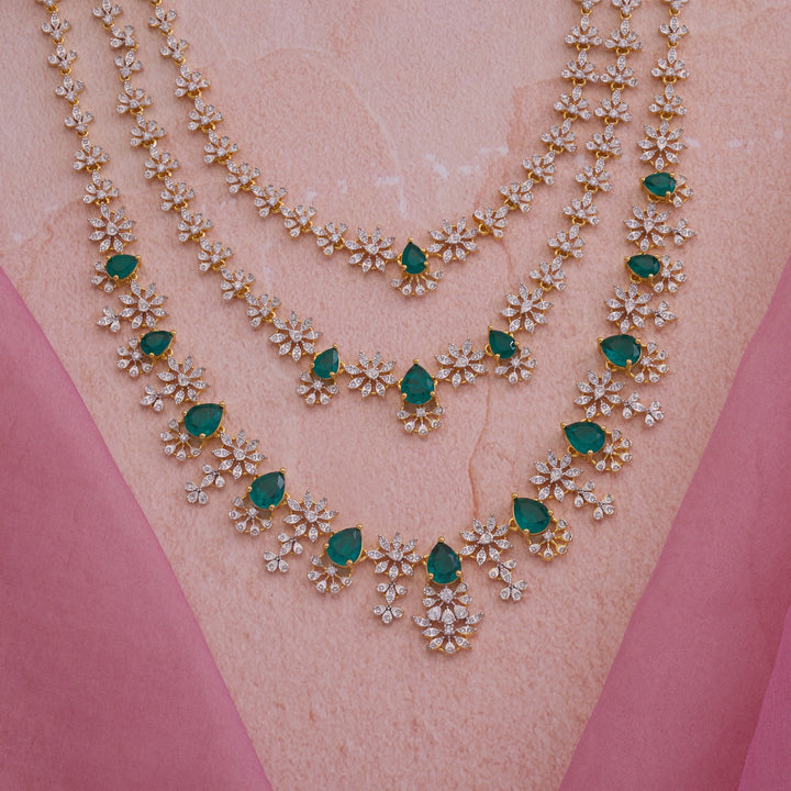 Emerald Trilinea Necklace