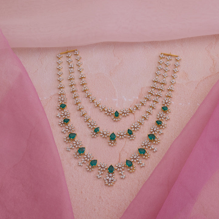 Emerald Trilinea Necklace