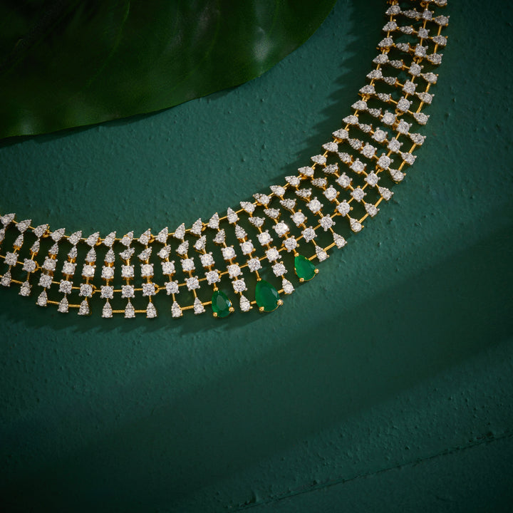 Moonlit Petal Cz Necklace Set