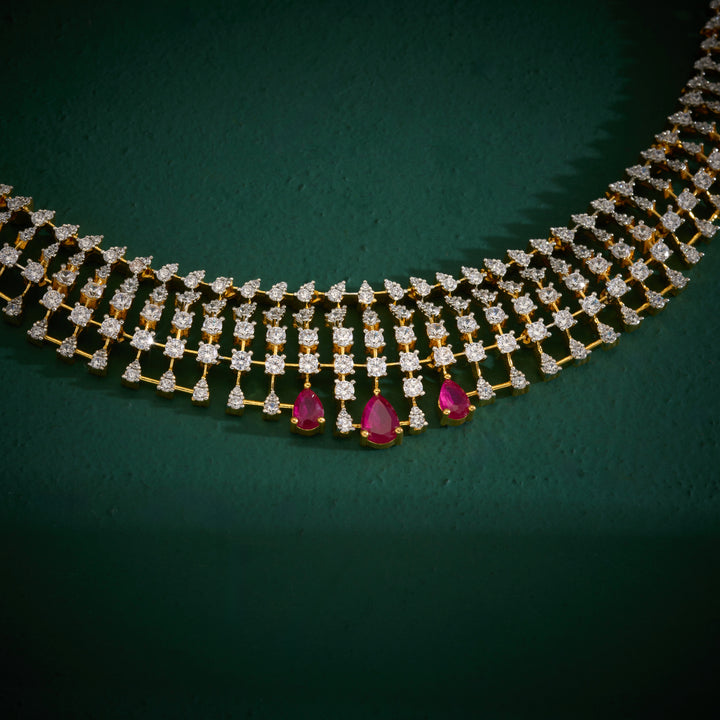 Moonlit Petal Cz Necklace Set