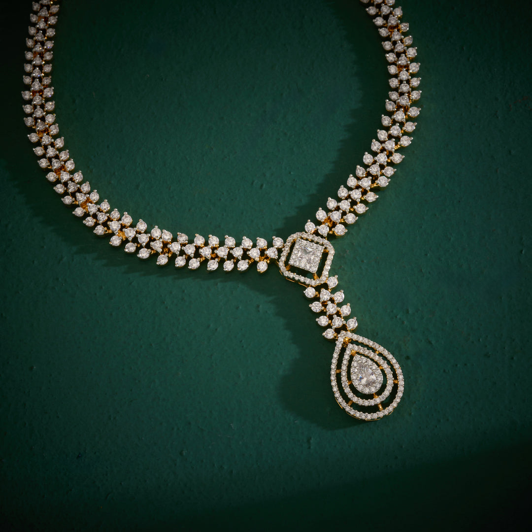 Czpearra Cz Diamond Necklace