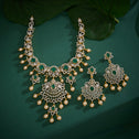 Frosted Lily Cz Necklace Set