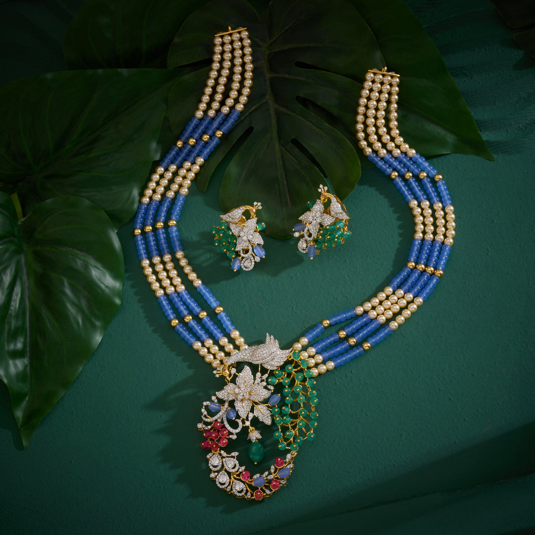 Swan Cz Necklace Set