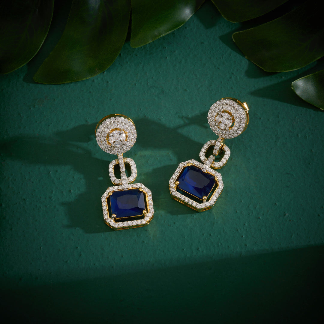Starry Blue Cz Necklace Set