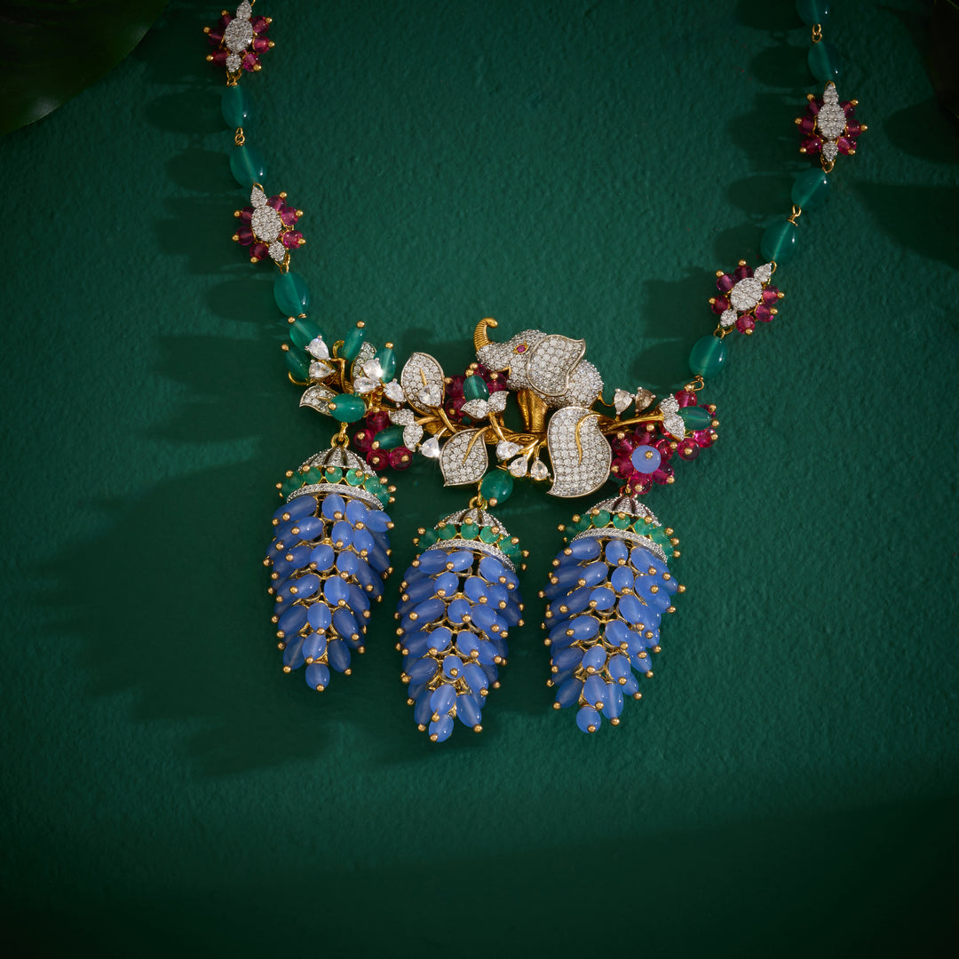 Satrangi Gajini Necklace Set