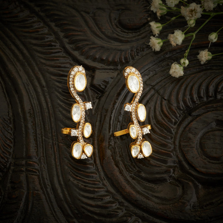 Oval Vine Moissanite Ear Cuff