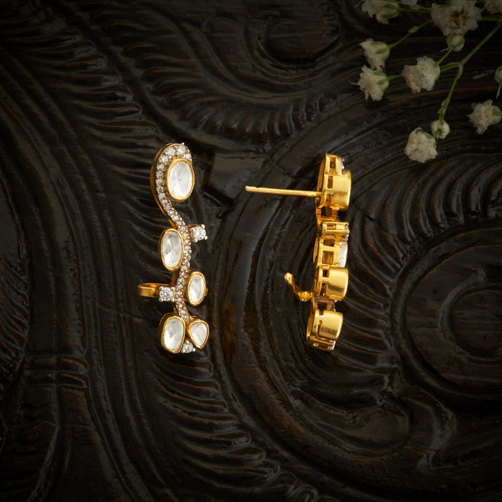 Oval Vine Moissanite Ear Cuff