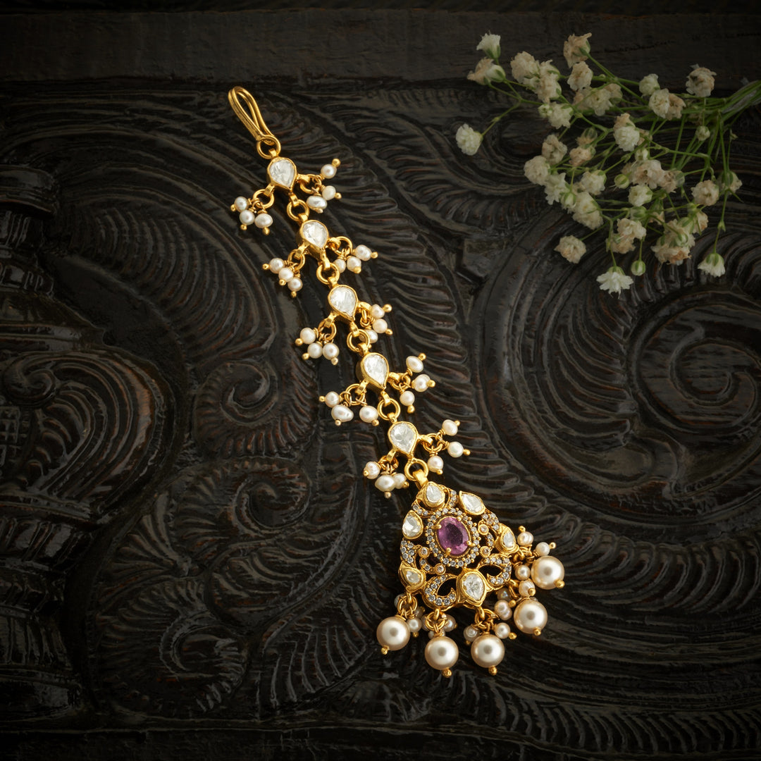 Raga Pearl Moissanite Maang Tikka