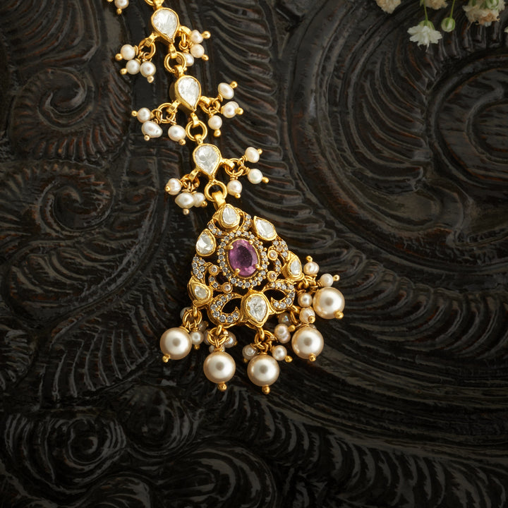 Raga Pearl Moissanite Maang Tikka