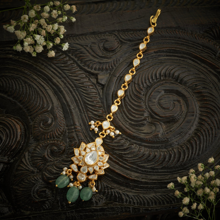 Lotus-Glow Moissanite Maang Tikka