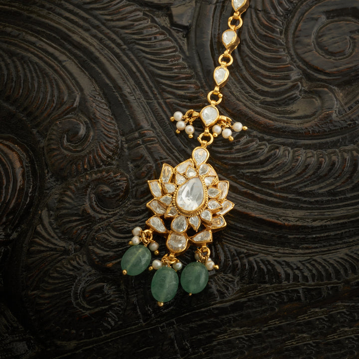 Lotus-Glow Moissanite Maang Tikka