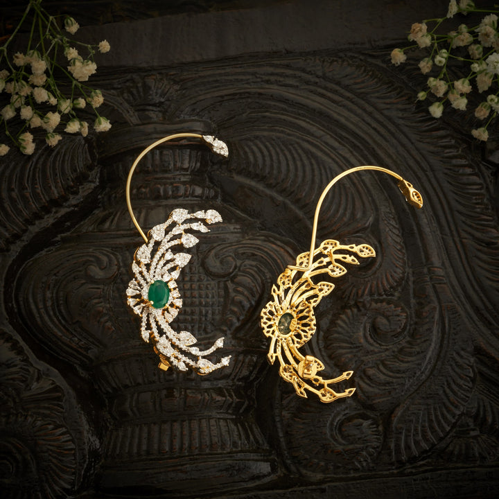 Green CZ Ear Cuff