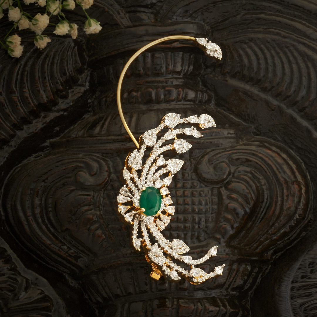Green CZ Ear Cuff
