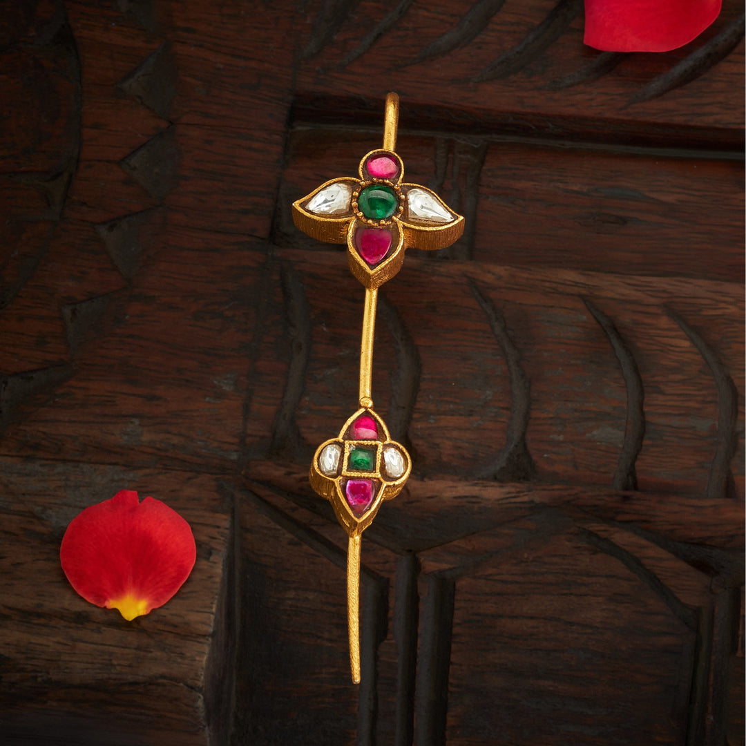 Sleek Arc Kundan Ear Cuff