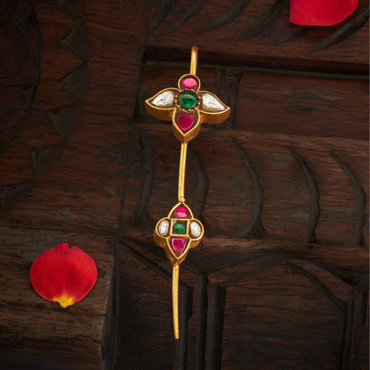 Sleek Arc Kundan Ear Cuff