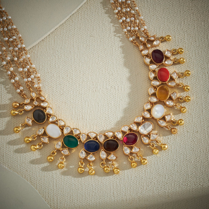Navaratna Moissanite Necklace