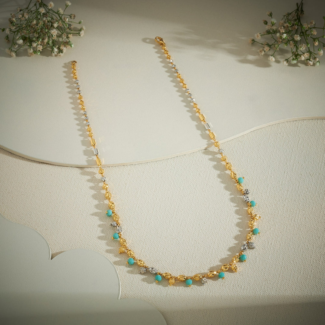Aquamarine-Blue Beads Necklace