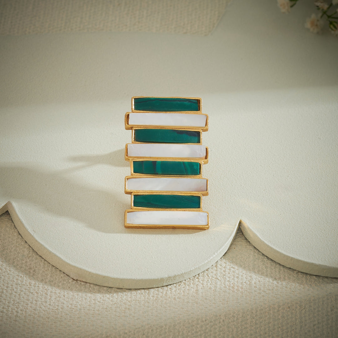 Green Stripes Studs