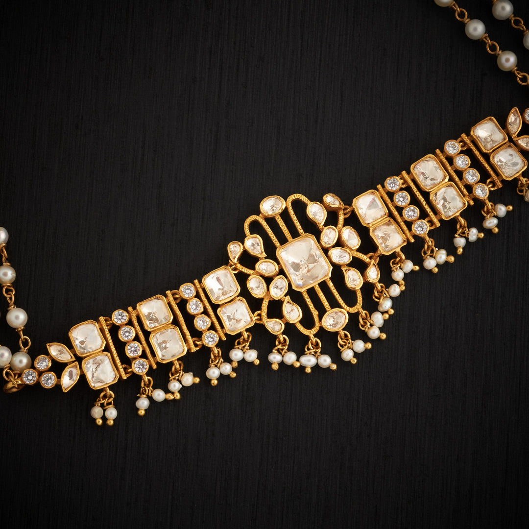 Roshanara Pearl Moissanite Choker Set